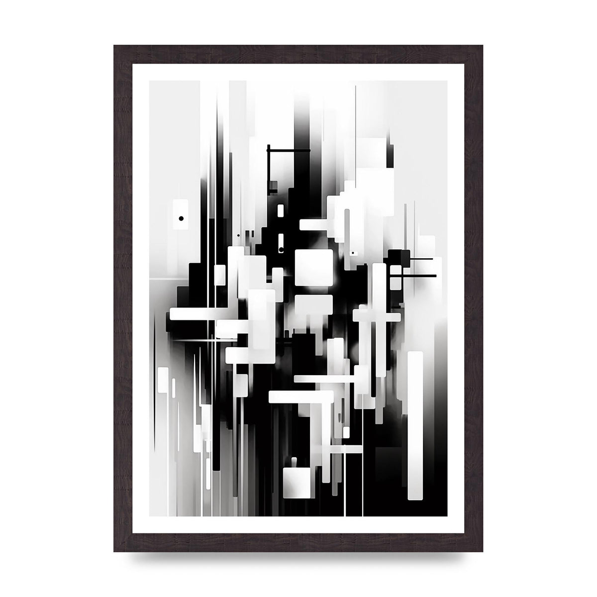 Expressive Oil Painting of Black and White Forest
