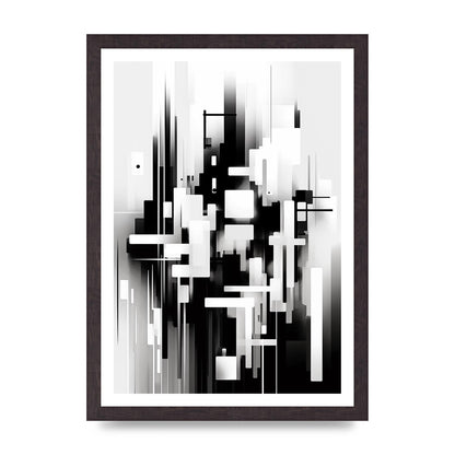 Expressive Oil Painting of Black and White Forest