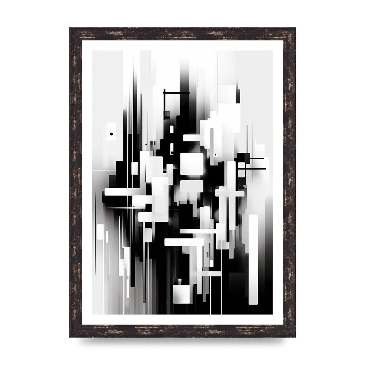 Expressive Oil Painting of Black and White Forest