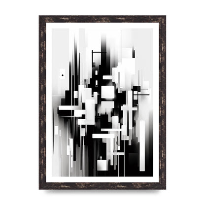 Expressive Oil Painting of Black and White Forest