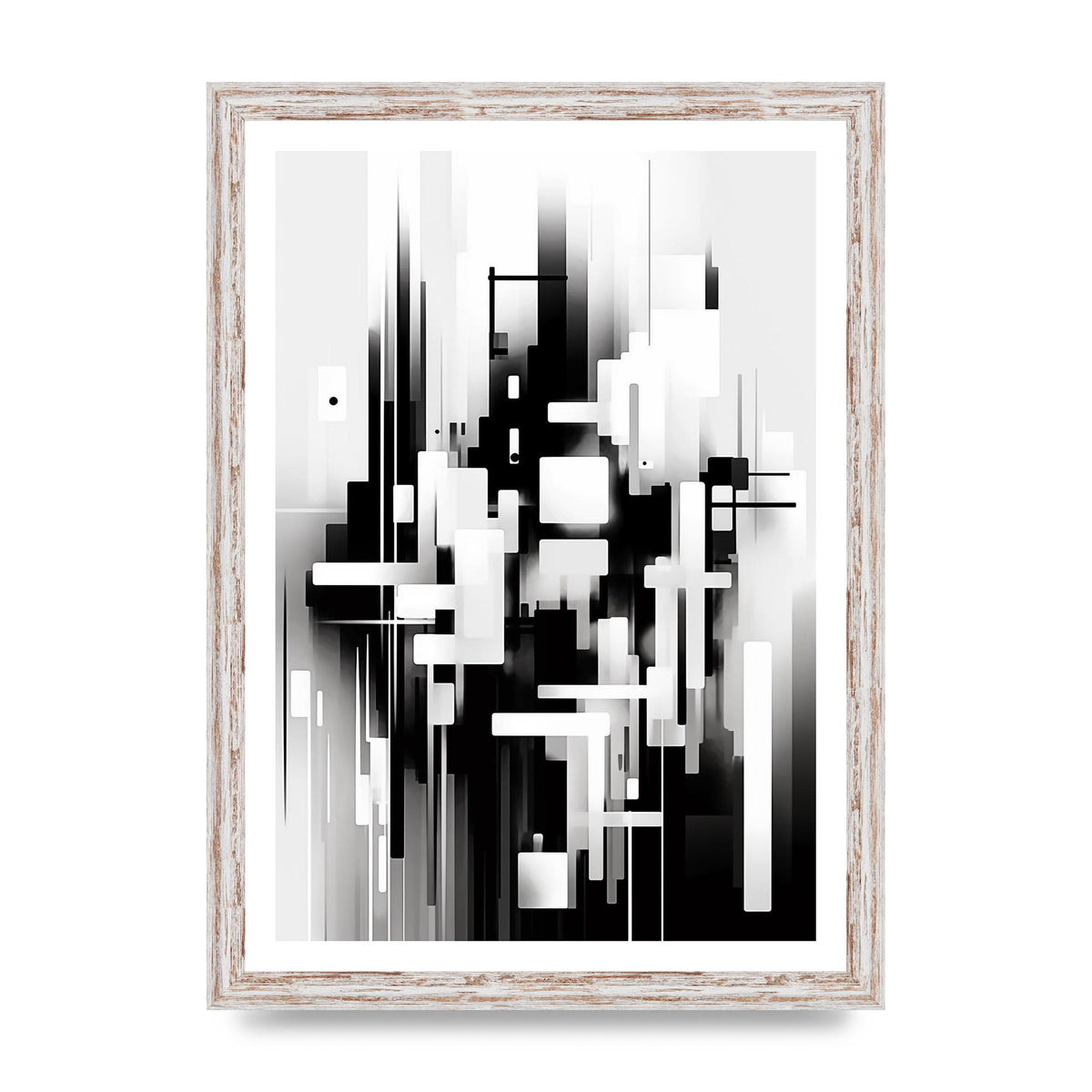 Expressive Oil Painting of Black and White Forest