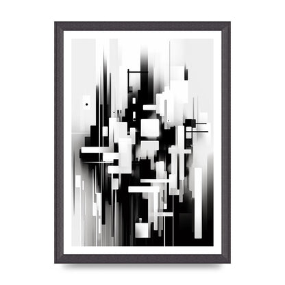 Expressive Oil Painting of Black and White Forest