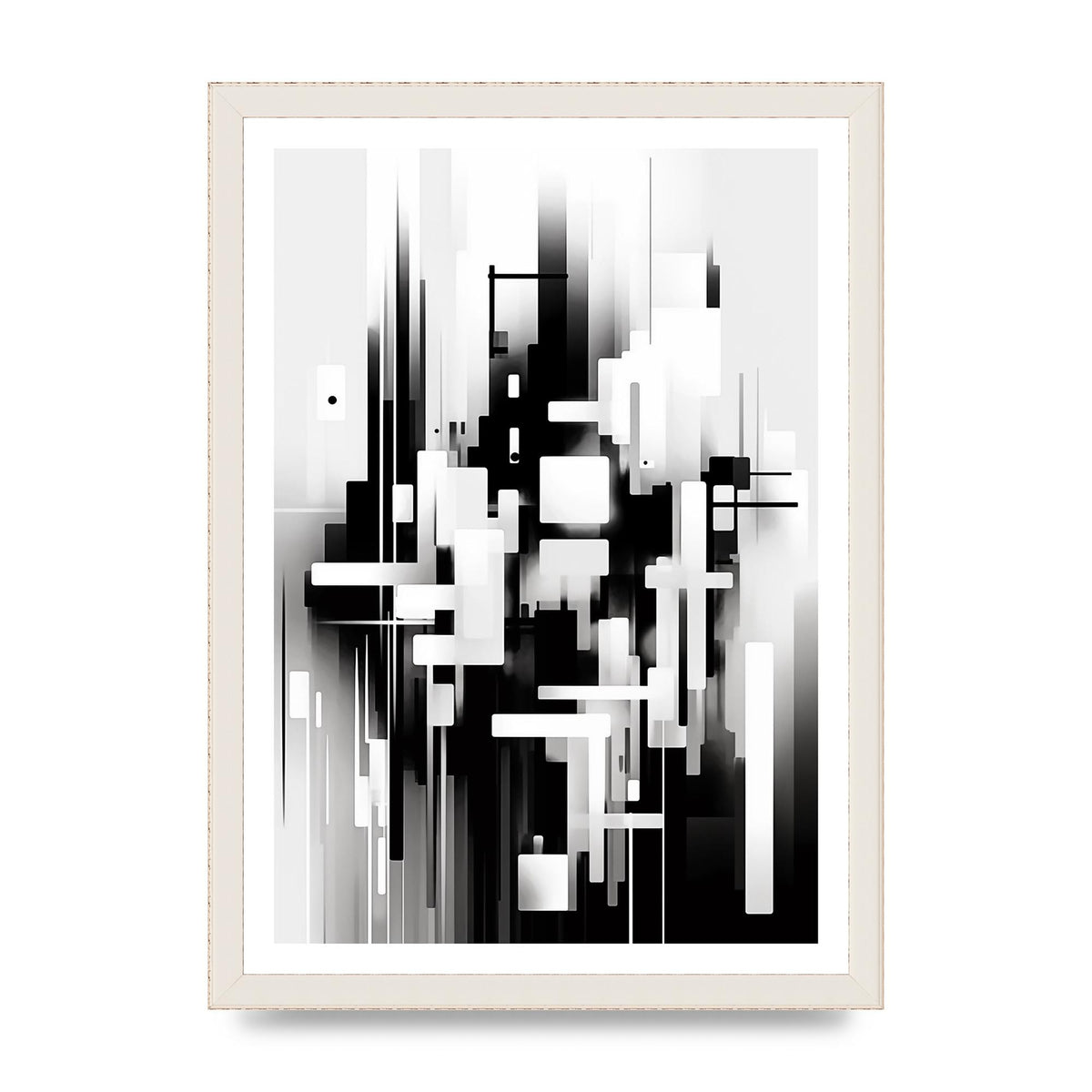 Expressive Oil Painting of Black and White Forest