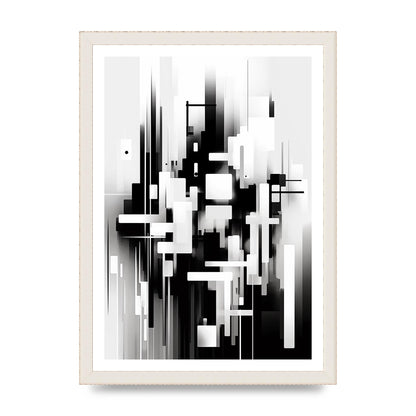 Expressive Oil Painting of Black and White Forest