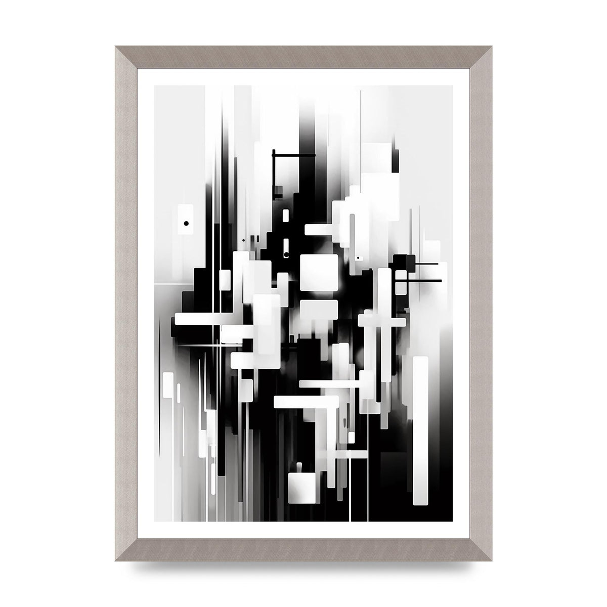 Expressive Oil Painting of Black and White Forest