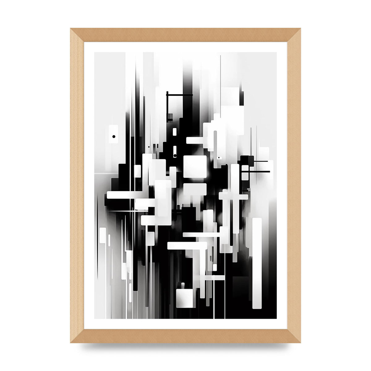 Expressive Oil Painting of Black and White Forest