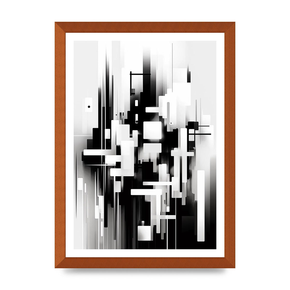 Expressive Oil Painting of Black and White Forest