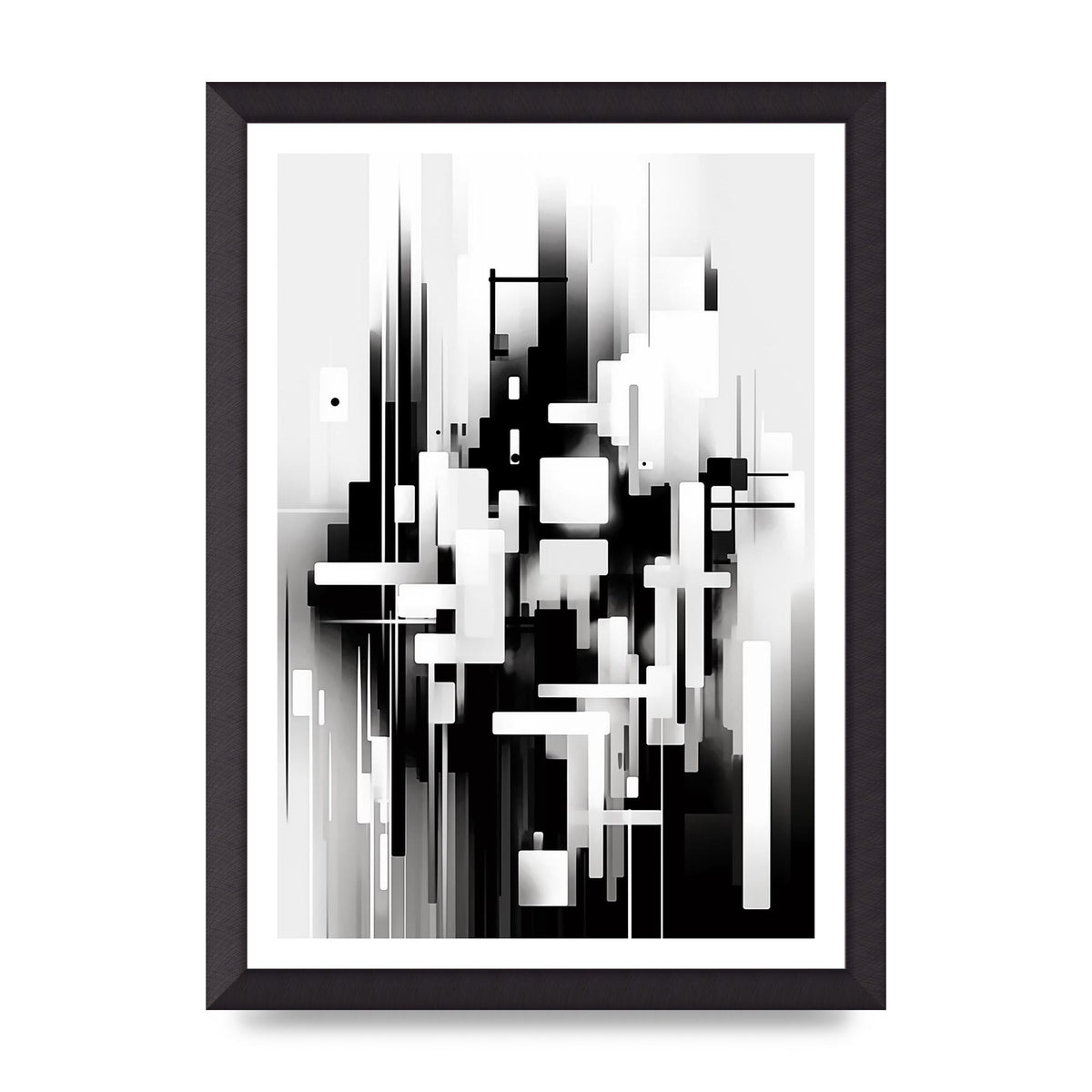 Expressive Oil Painting of Black and White Forest