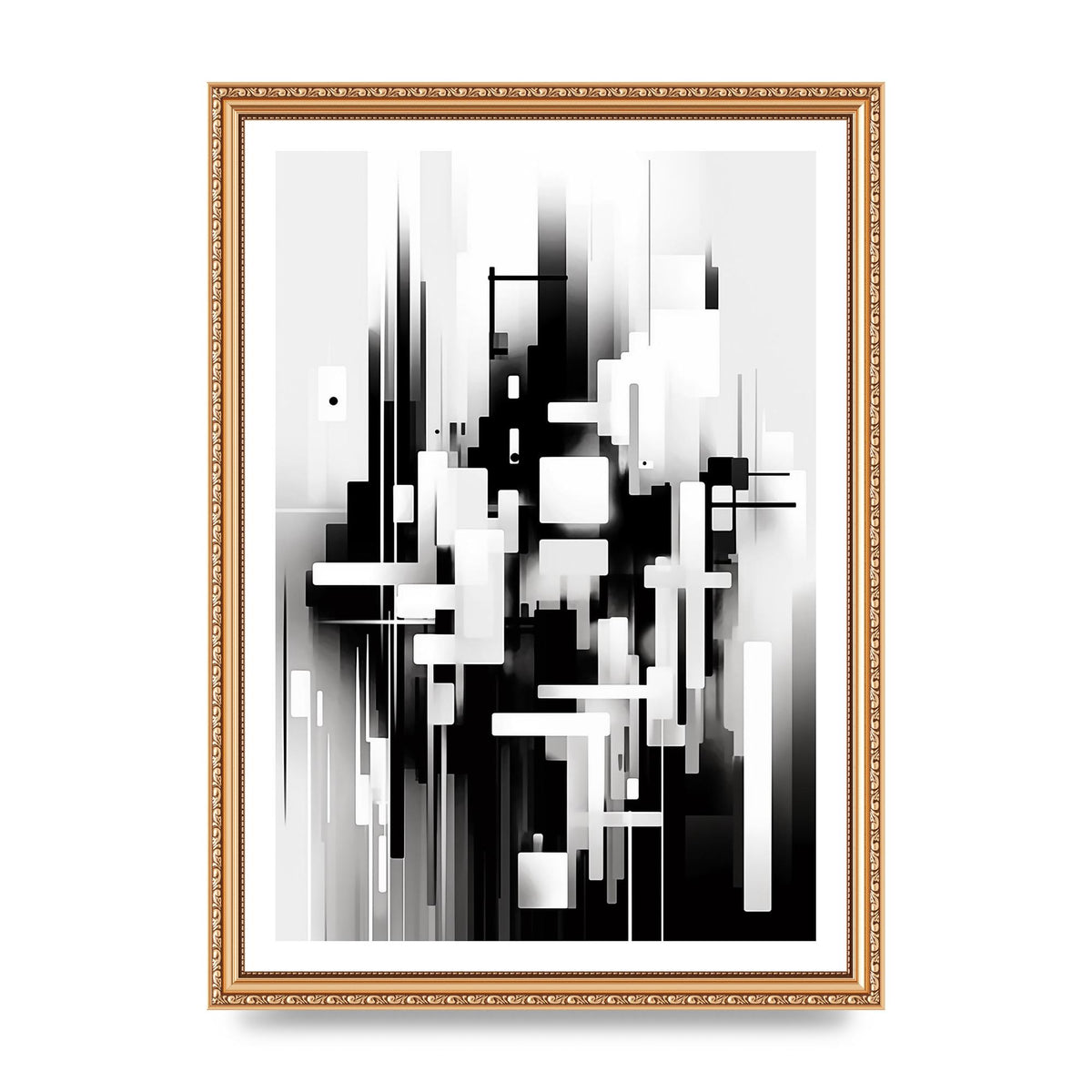 Expressive Oil Painting of Black and White Forest