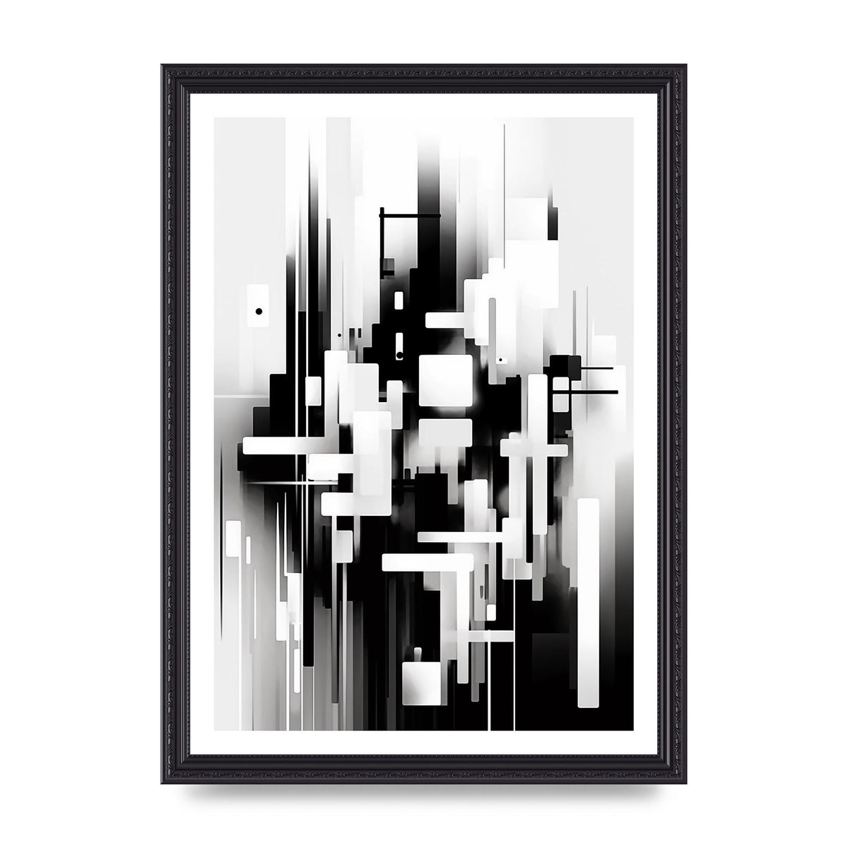 Expressive Oil Painting of Black and White Forest