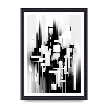 Expressive Oil Painting of Black and White Forest