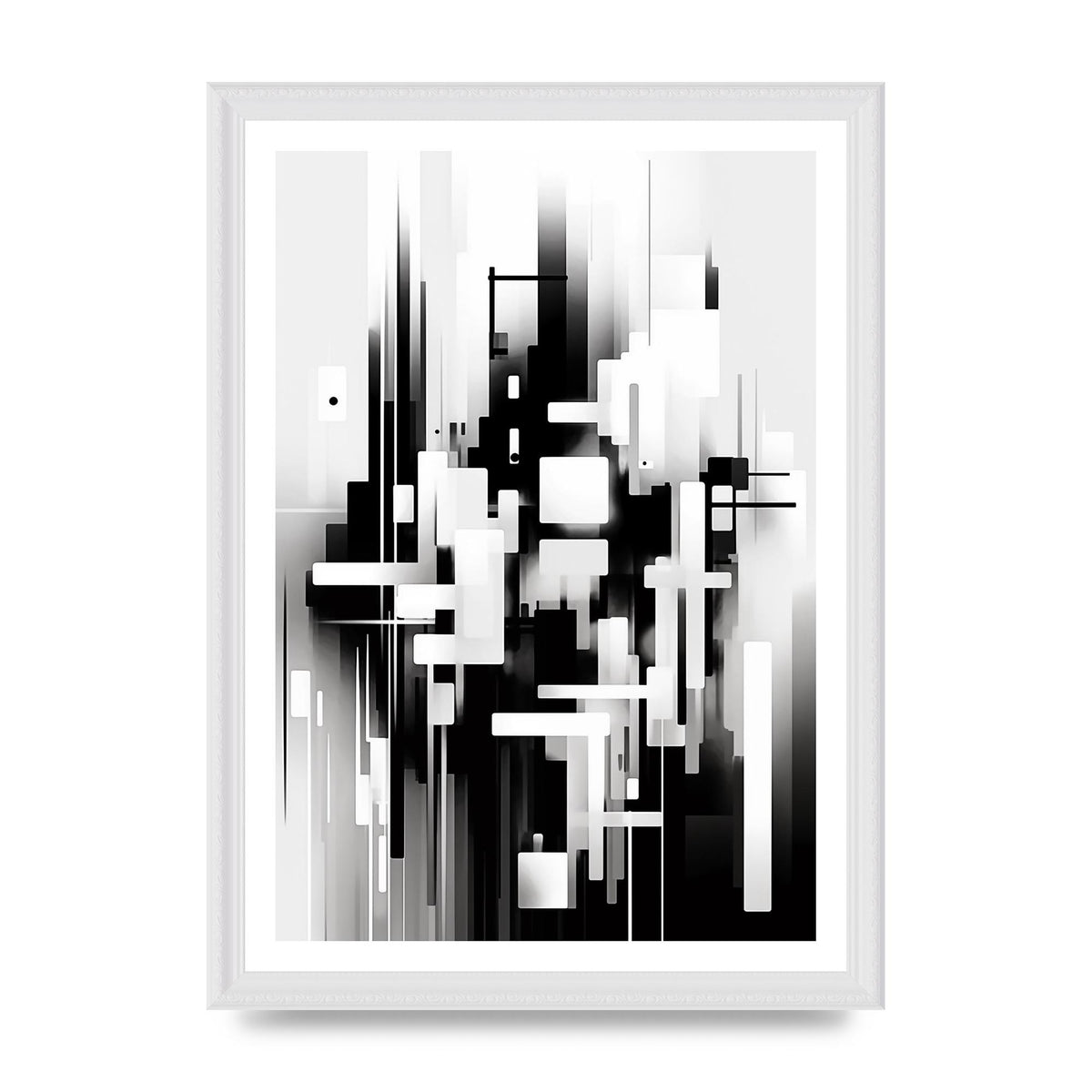 Expressive Oil Painting of Black and White Forest