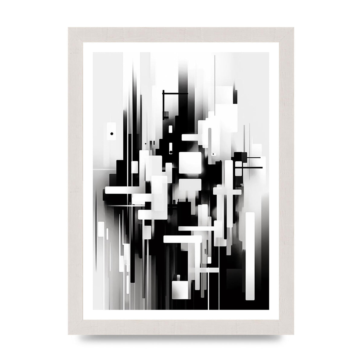 Expressive Oil Painting of Black and White Forest