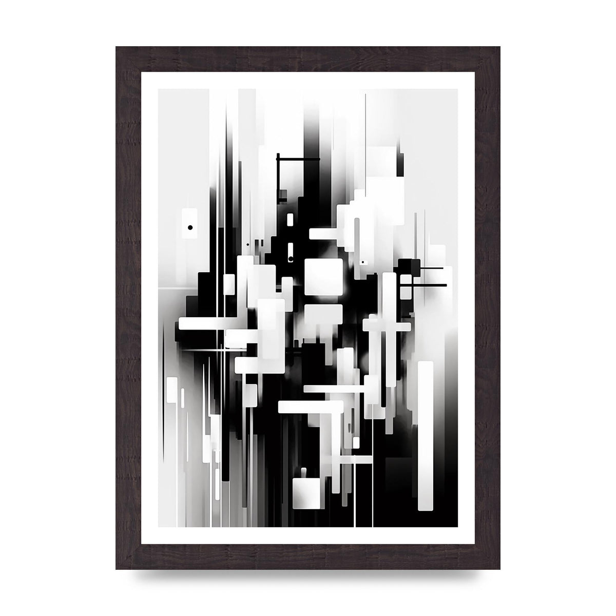 Expressive Oil Painting of Black and White Forest
