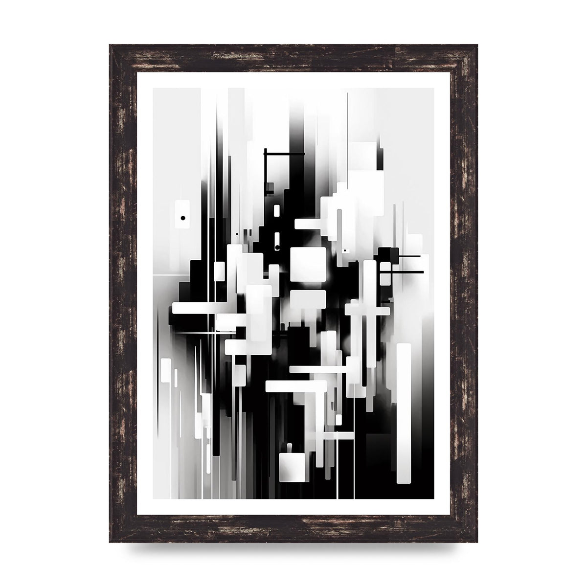 Expressive Oil Painting of Black and White Forest