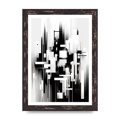 Expressive Oil Painting of Black and White Forest