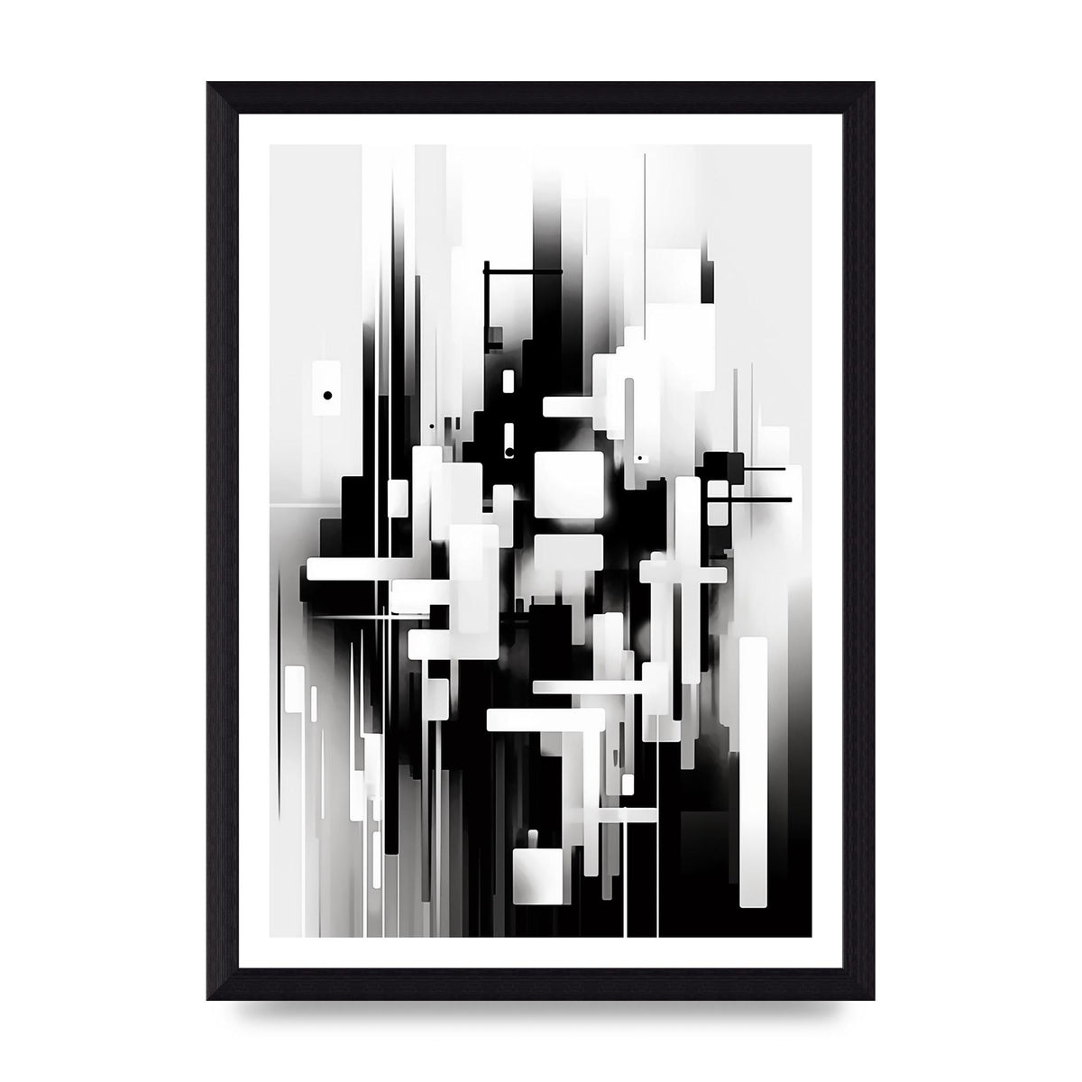 Expressive Oil Painting of Black and White Forest