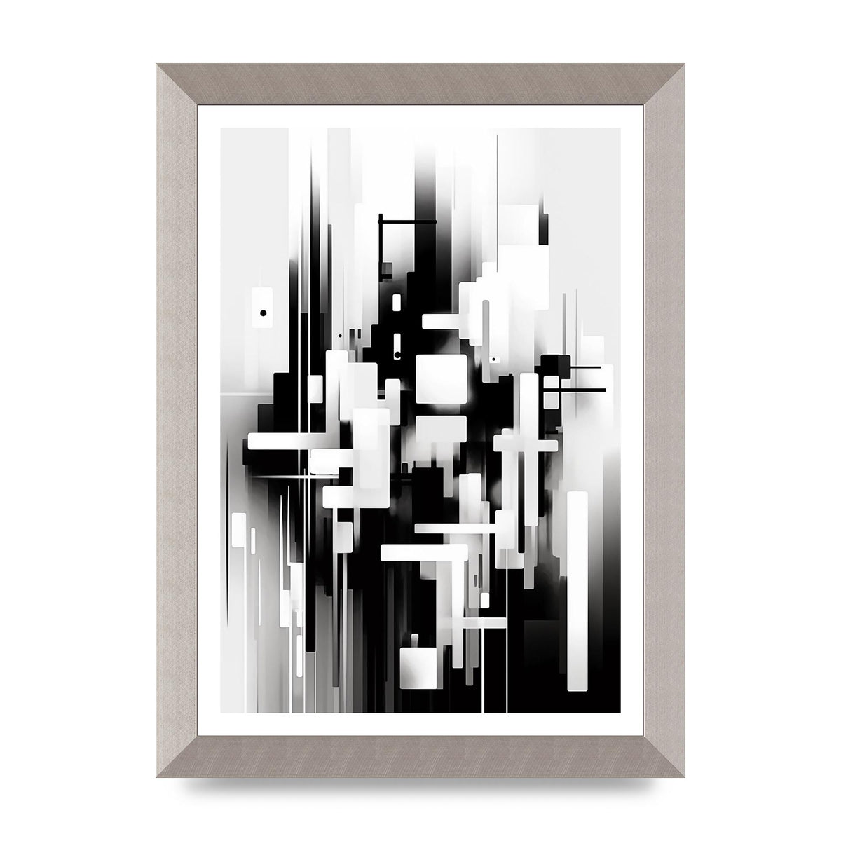 Expressive Oil Painting of Black and White Forest