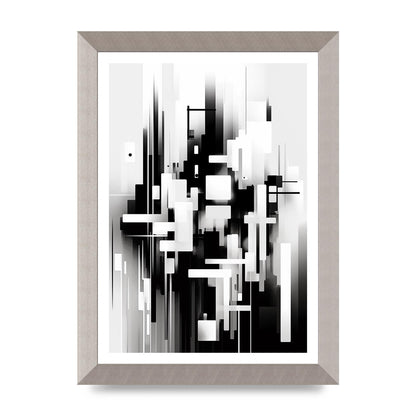 Expressive Oil Painting of Black and White Forest