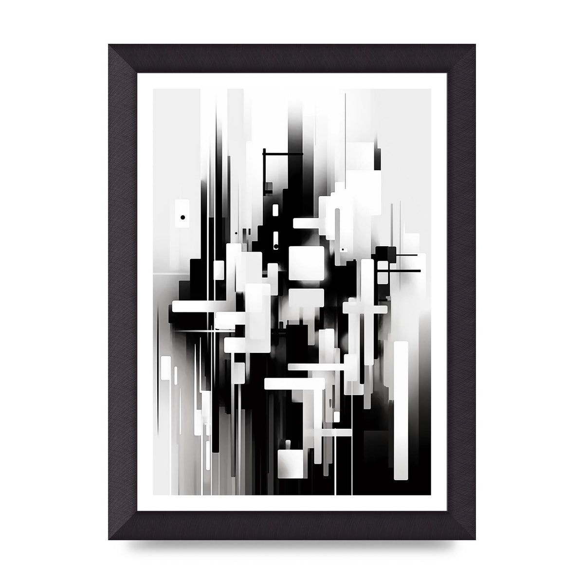 Expressive Oil Painting of Black and White Forest