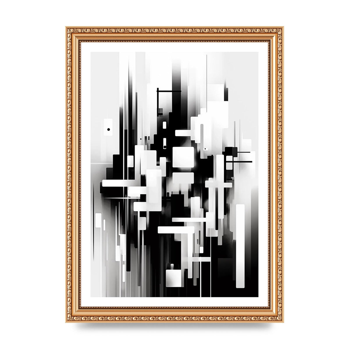Expressive Oil Painting of Black and White Forest