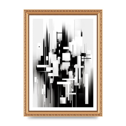 Expressive Oil Painting of Black and White Forest