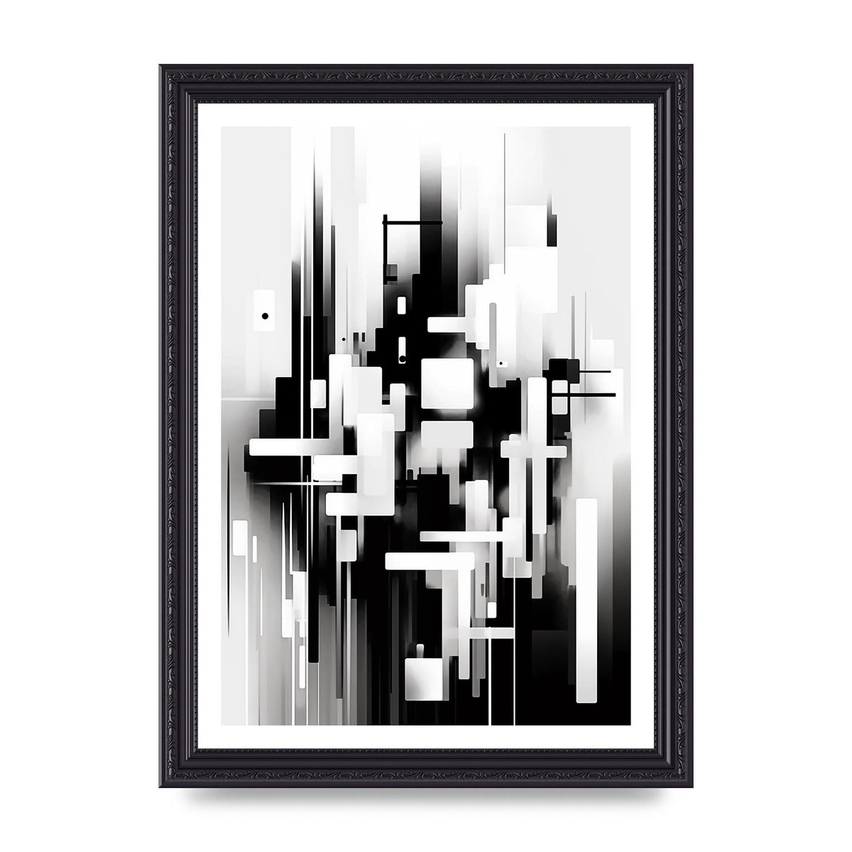 Expressive Oil Painting of Black and White Forest