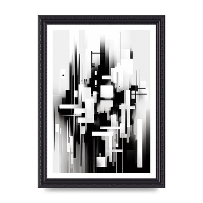 Expressive Oil Painting of Black and White Forest
