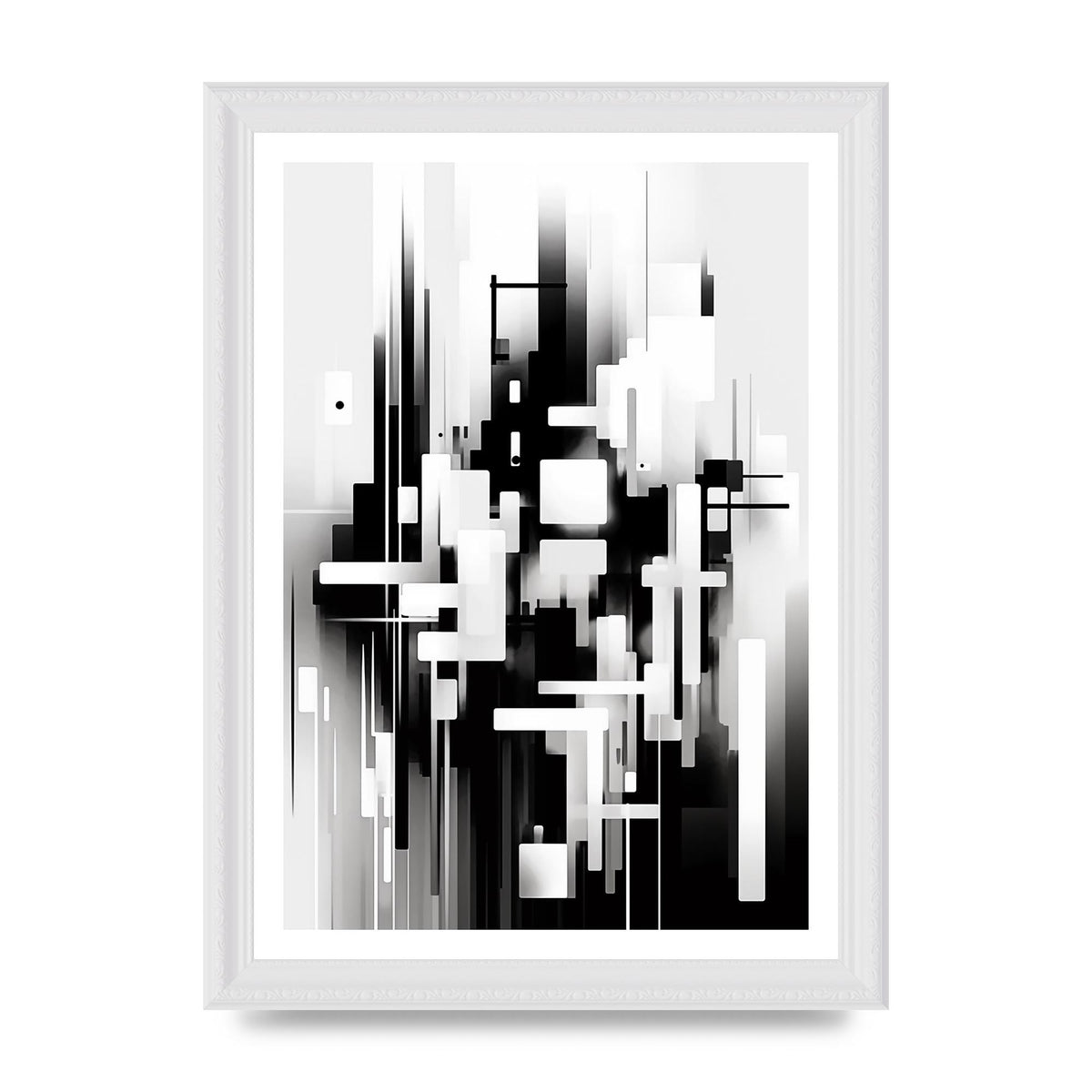 Expressive Oil Painting of Black and White Forest