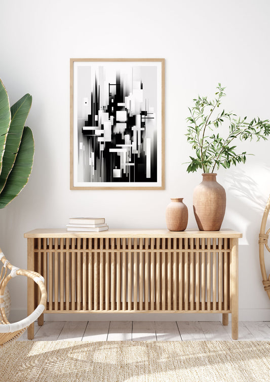 Expressive Oil Painting of Black and White Forest