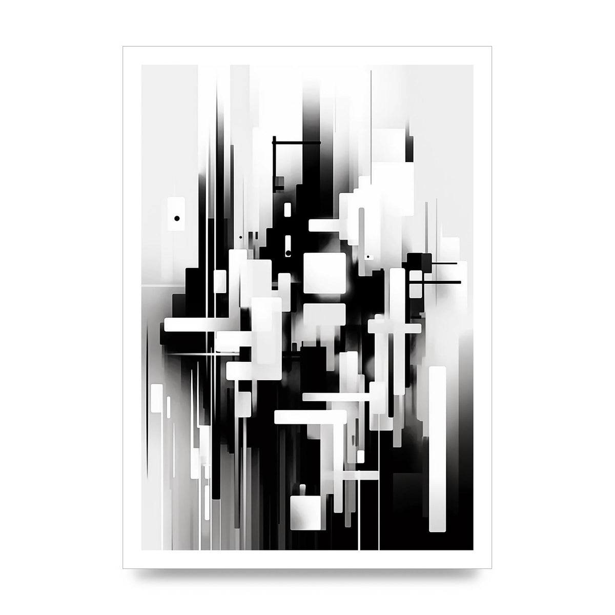 Expressive Oil Painting of Black and White Forest
