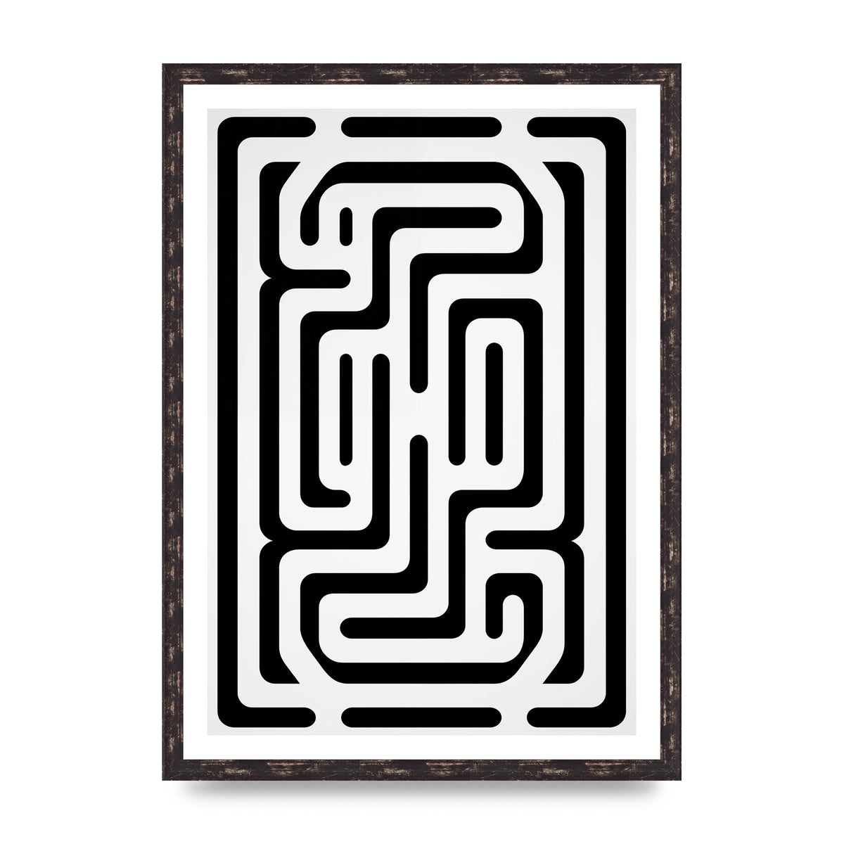 Geometric Illusion in Bold Monochrome Print