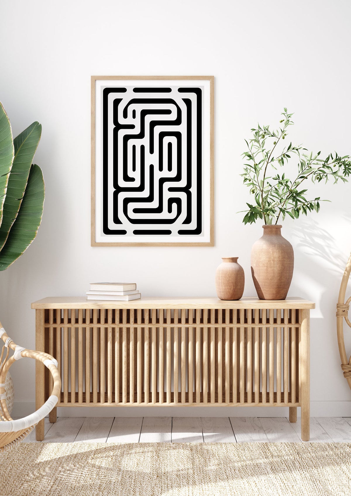 Geometric Illusion in Bold Monochrome Print