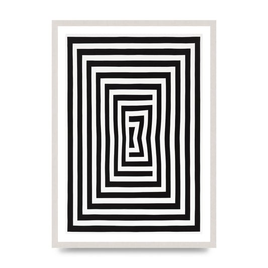 Minimalist Geometric Depth in Black and White