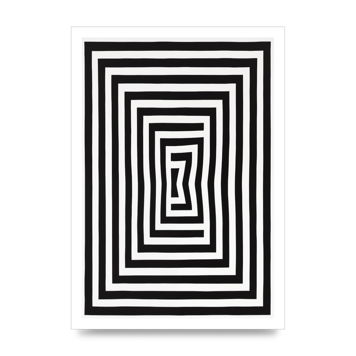 Minimalist Geometric Depth in Black and White