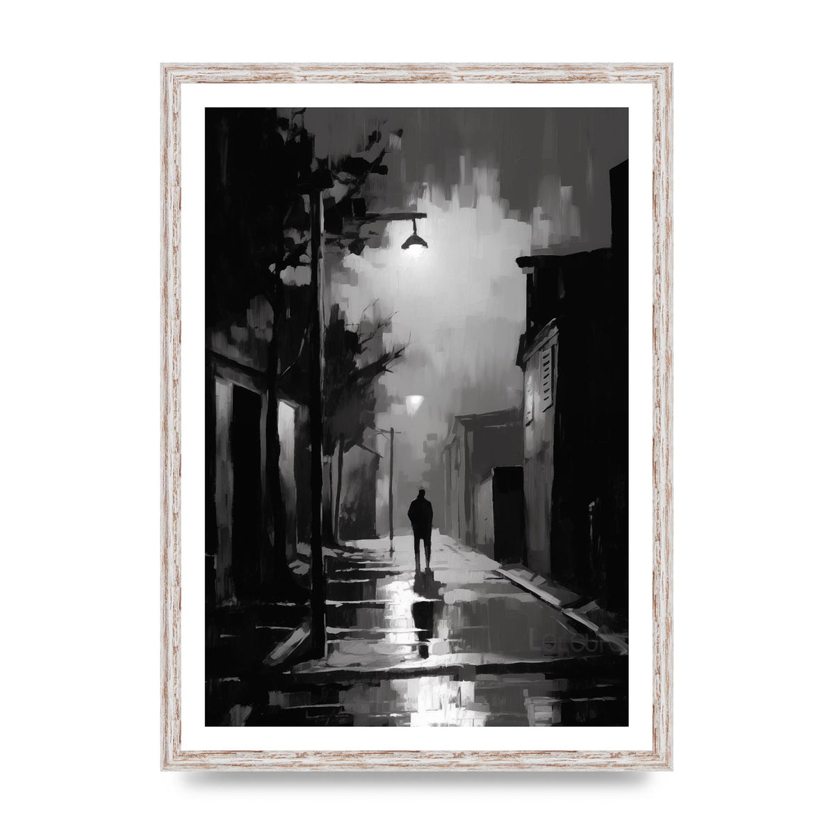 Nocturnal Shades in Black and White Impressionist Style