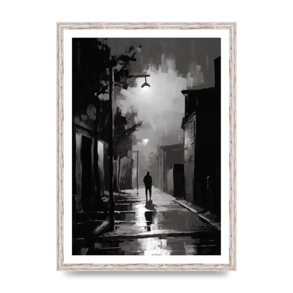 Nocturnal Shades in Black and White Impressionist Style