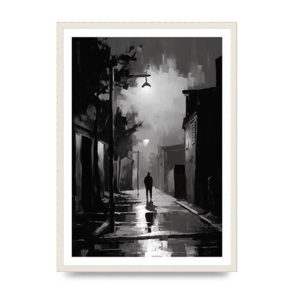 Nocturnal Shades in Black and White Impressionist Style