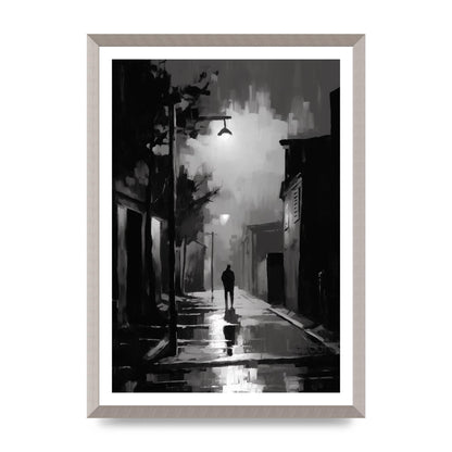 Nocturnal Shades in Black and White Impressionist Style
