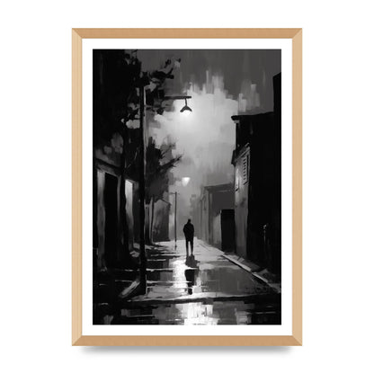 Nocturnal Shades in Black and White Impressionist Style