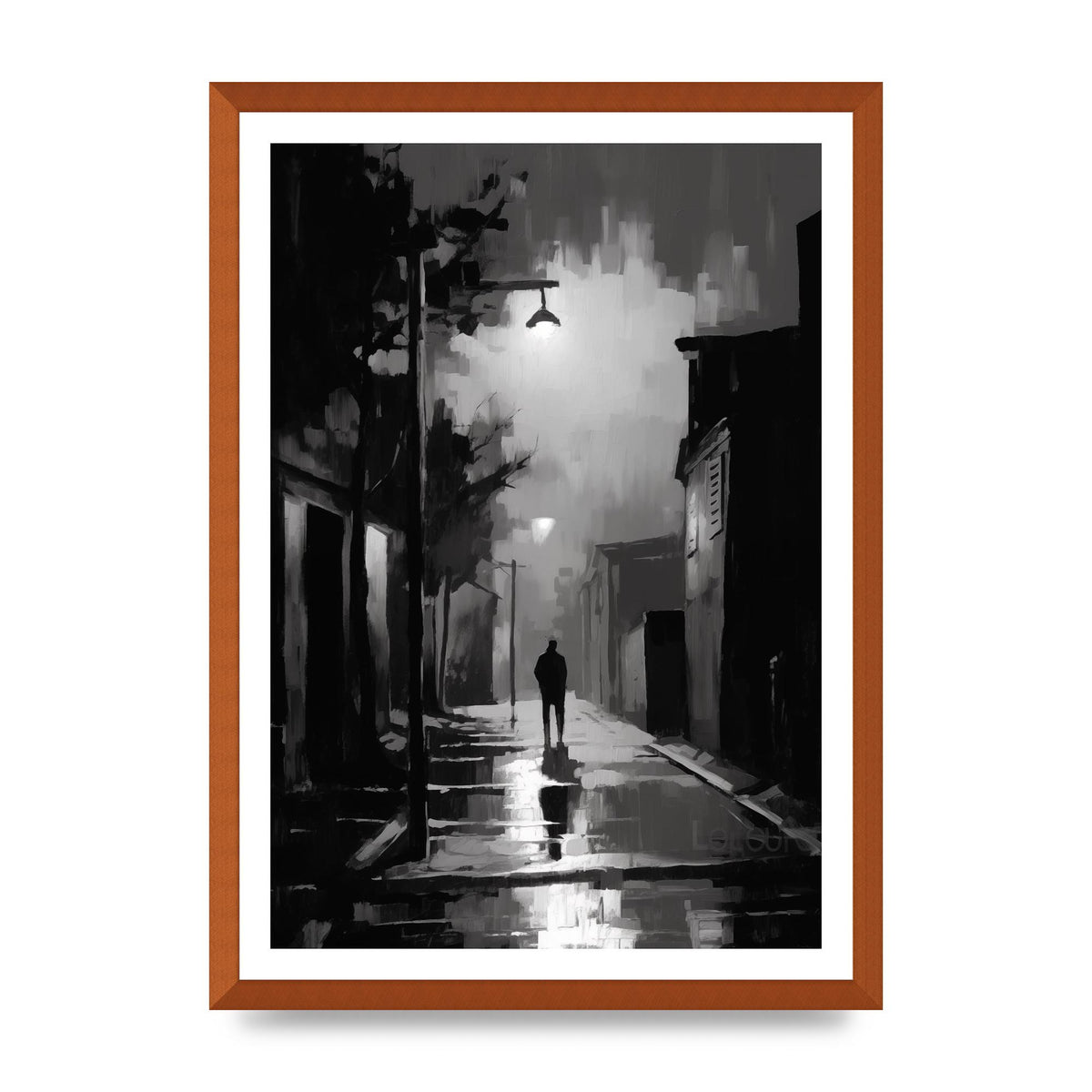 Nocturnal Shades in Black and White Impressionist Style