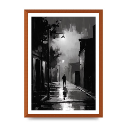 Nocturnal Shades in Black and White Impressionist Style