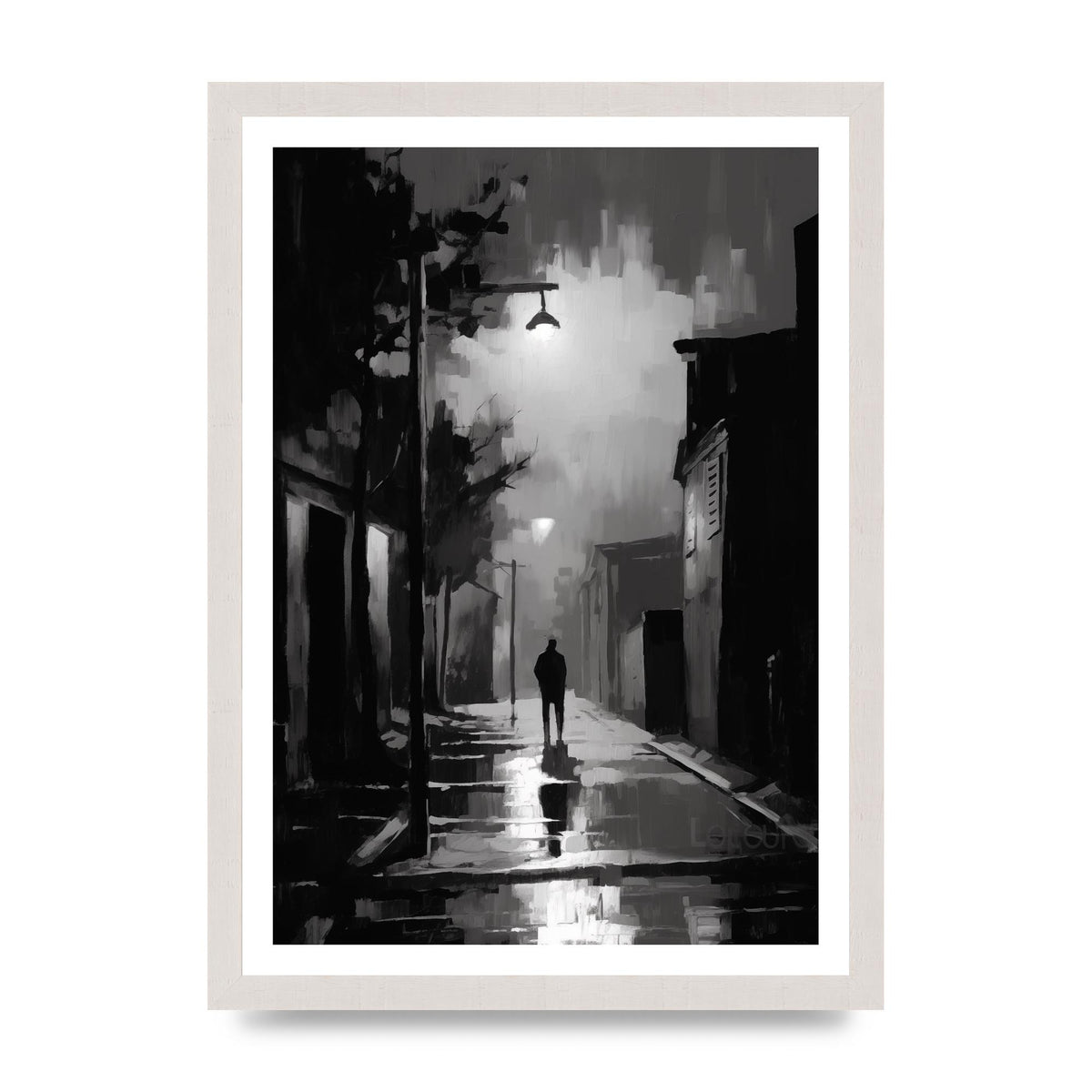 Nocturnal Shades in Black and White Impressionist Style