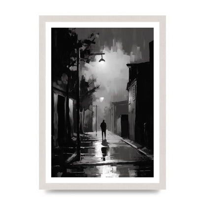 Nocturnal Shades in Black and White Impressionist Style