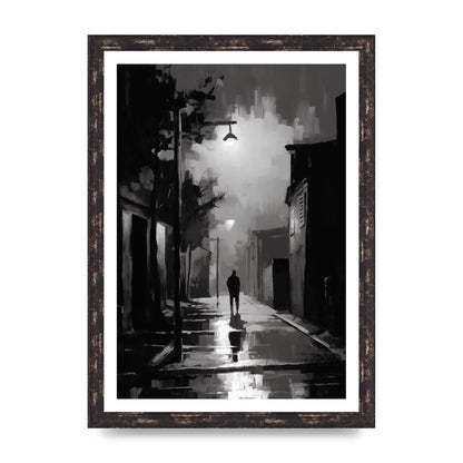Nocturnal Shades in Black and White Impressionist Style