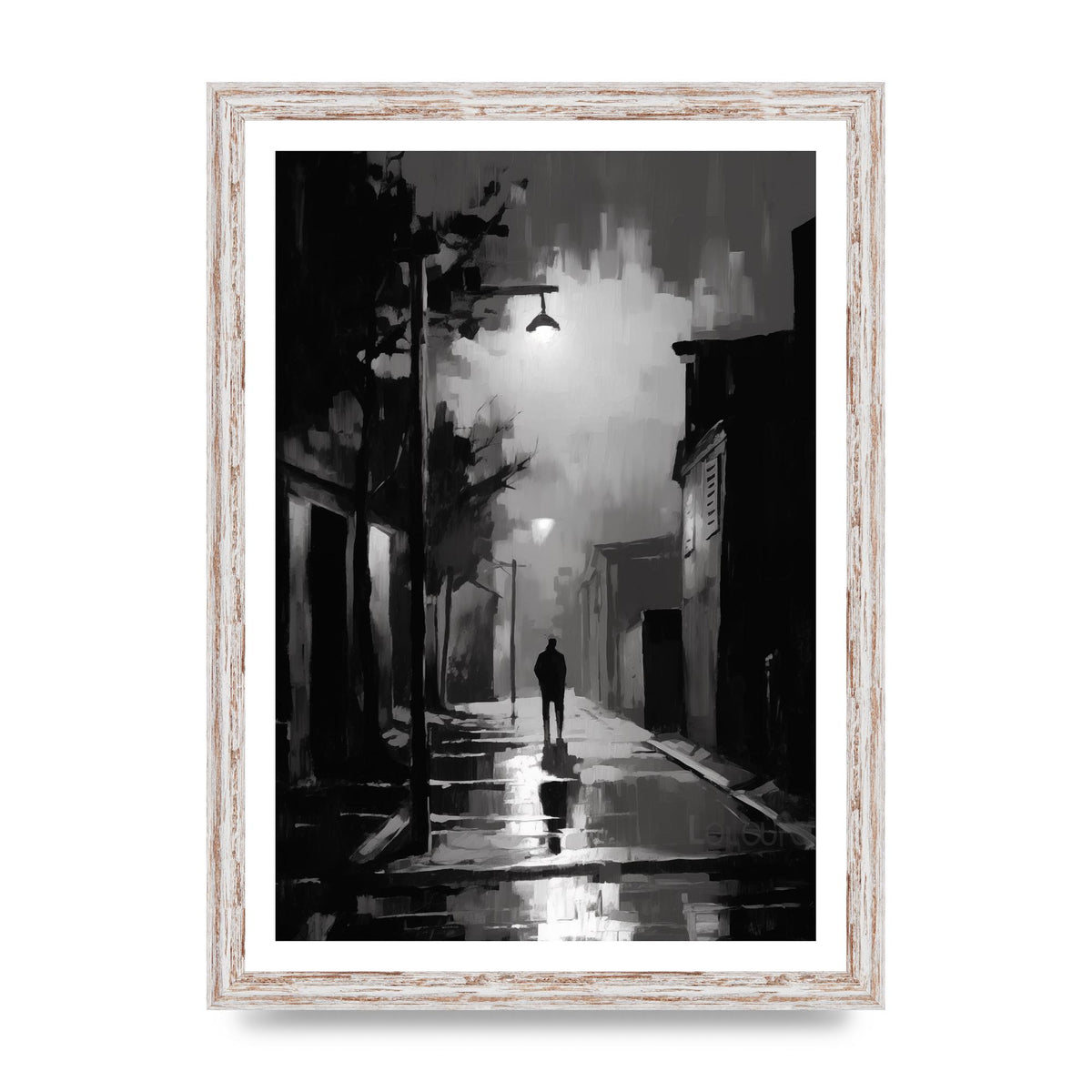 Nocturnal Shades in Black and White Impressionist Style