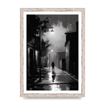 Nocturnal Shades in Black and White Impressionist Style