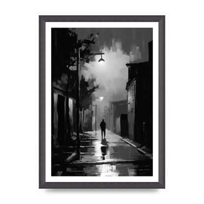 Nocturnal Shades in Black and White Impressionist Style