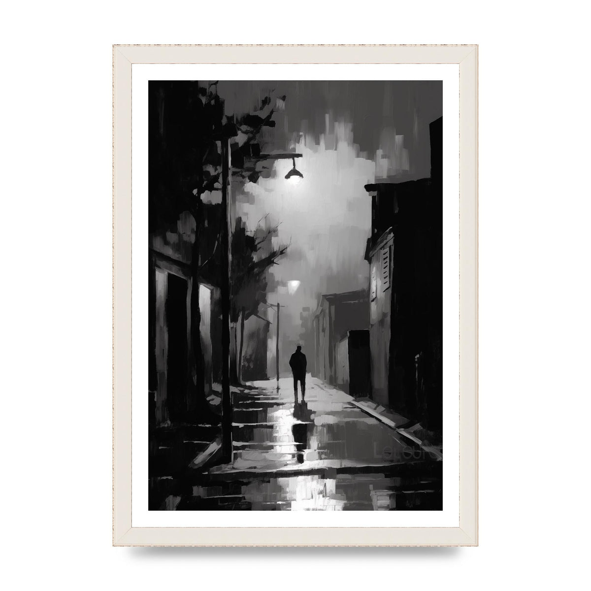 Nocturnal Shades in Black and White Impressionist Style