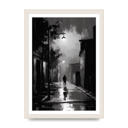 Nocturnal Shades in Black and White Impressionist Style